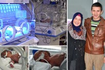 Genç çiftin dördüz bebekleri oldu