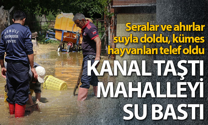Akköy’de kanal taştı, mahalleyi su bastı