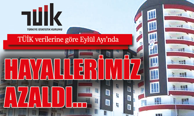 TÜİK verilerine göre Eylül Ayı’nda hayallerimiz azaldı