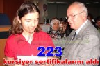 223 kursiyer sertifikalarını aldı
