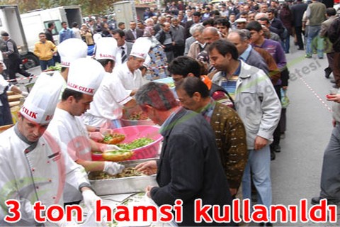 3 ton hamsi kullanıldı