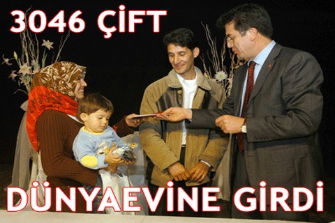 3046 ÇİFT DÜNYAEVİNE GİRDİ