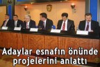 Adaylar esnafın önünde projelerini anlattı