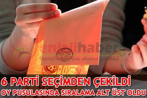 ALTI PARTİ SEÇİMDEN ÇEKİLDİ OY PUSULASINDA SIRALAMA ALT ÜST OLDU