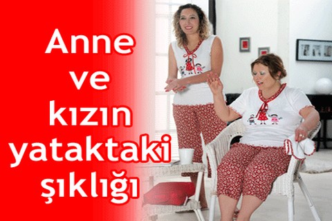Anne ve kızın yataktaki şıklığı