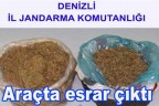 Araçta esrar çıktı