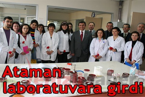 Ataman laboratuvara girdi