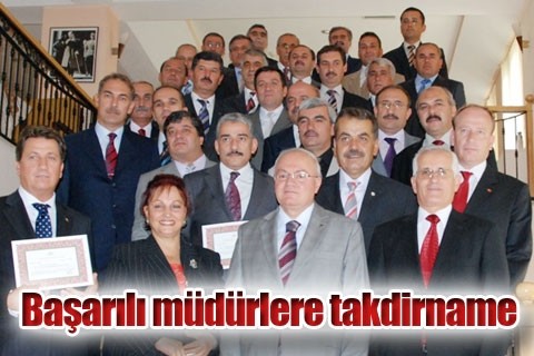 Başarılı okul müdürlerine takdirname