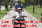 Çamlık’ta engellilere tekerlekli sandalye
