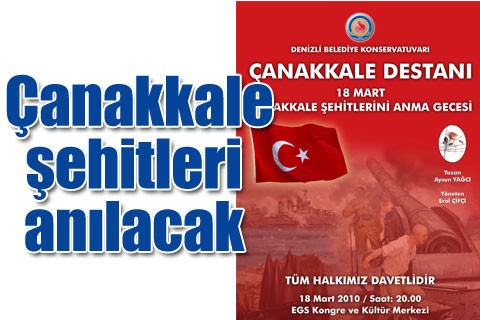 Çanakkale şehitleri anılacak