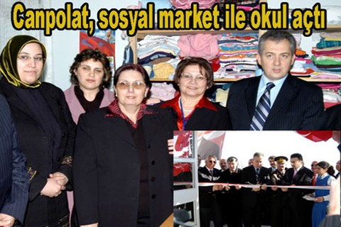 Canpolat, sosyal market ile okul açtı