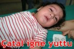 Çatal iğne yuttu