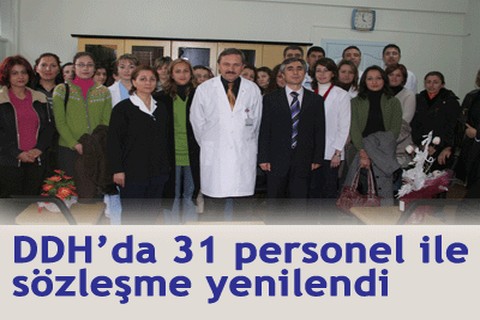 DDH’da 31 personel ile sözleşme yenilendi