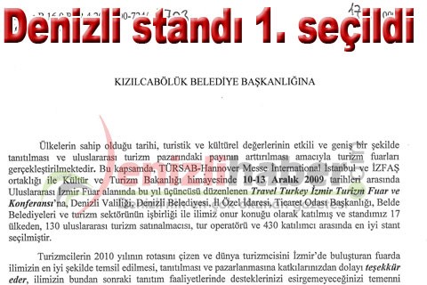 Denizli standı 1. seçildi