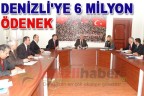 Denizli’ye 6 milyon TL ödenek