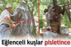 Eğlenceli kuşlar pisletince