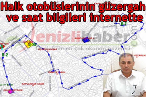 Güzergah ve saat bilgileri internette