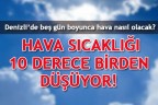 HAVA SICAKLIĞI 10 DERECE BİRDEN DÜŞÜYOR!
