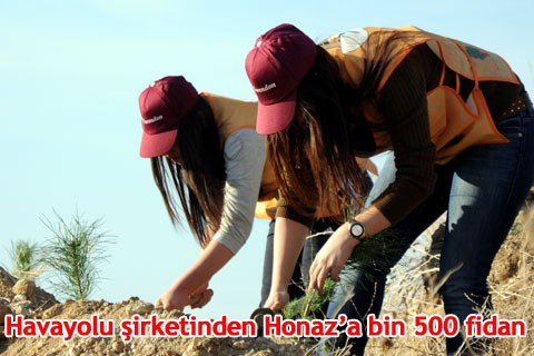 Havayolu şirketinden Honaz’a bin 500 fidan