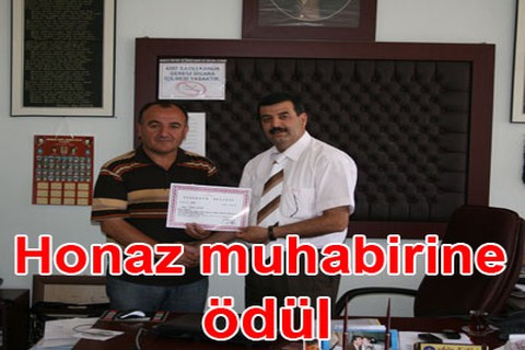 Honaz muhabirine ödül