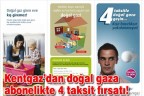 Kentgaz’dan doğal gaza abonelikte 4 taksit fırsatı!