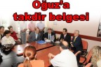 Oğuz’a takdir belgesi