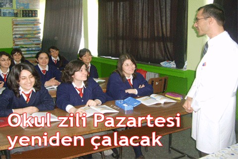 Okul zili Pazartesi yeniden çalacak