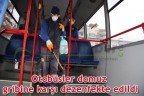 Otobüsler domuz gribine karşı dezenfekte edildi