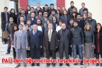 PAÜ’den öğrencilere teşekkür belgesi
