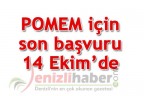 POMEM için son başvuru 14 Ekim’de