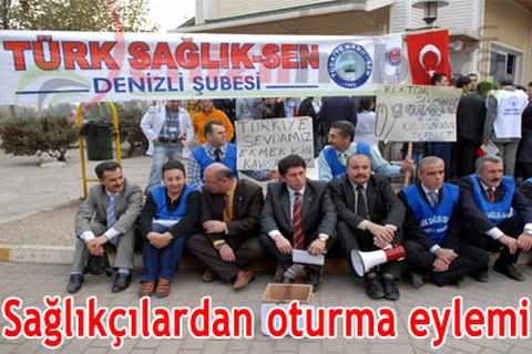 Sağlıkçılardan oturma eylemi