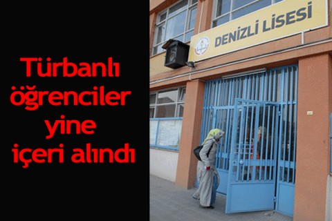 Türbanlı öğrenciler yine içeri alındı