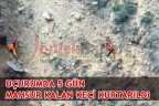 UÇURUMDA 5 GÜN MAHSUR KALAN KEÇİ KURTARILDI