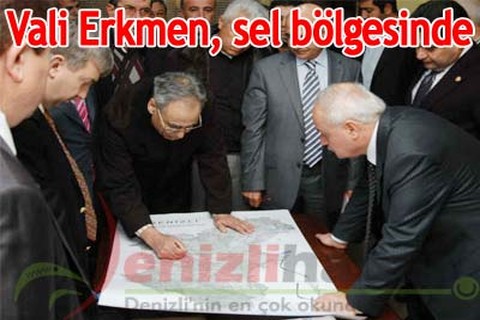 Vali Erkmen, sel bölgesinde inceleme yaptı