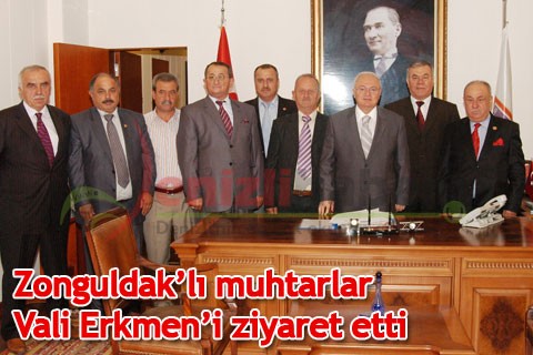 Zonguldak’lı muhtarlar Vali Erkmen’i ziyaret etti