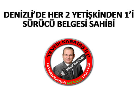 Denizli’de her 2 yetişkinden 1’i ehliyet sahibi