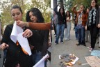 Atanamayan öğretmenler temsili diploma yaktı