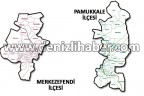 Denizli’nin Pamukkale ve Merkezefendi İlçeleri haritaları