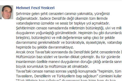 Müftü şehit cenazesinde politik davrandı suçlaması