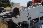 İşçi servisi devrildi 10 yaralı
