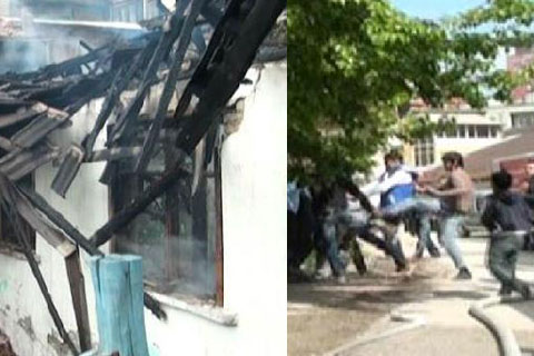 Bir yanda yangın bir yanda kavga