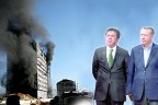 Başbakan yanan inşaatı inceleyecekti