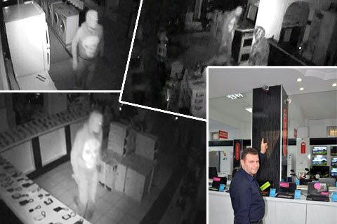 Mağazadaki hırsızlık kamerada