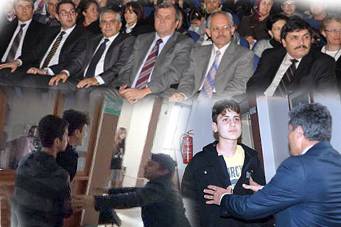 Tiyatroda liselilerin yumruklu kavgası