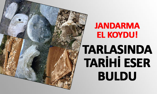 Tarlasını sürerken tarihi eser buldu