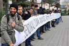 İŞTEN ÇIKARILAN İŞÇİLERE DESTEK EYLEMİ