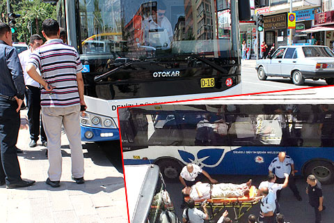 Belediye otobüsü yayaya çarptı