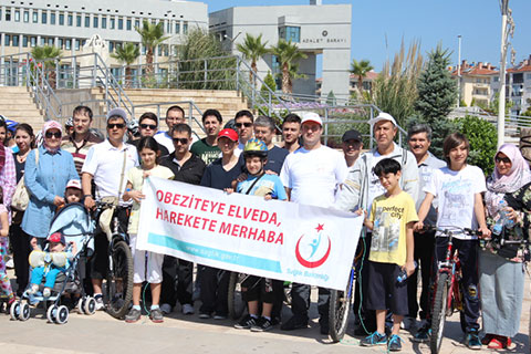 Sağlık için pedal çevirdiler