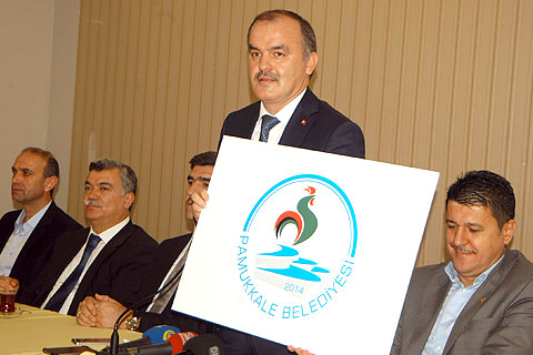 Pamukkale Belediyesi’ne traverten ve horozlu logo