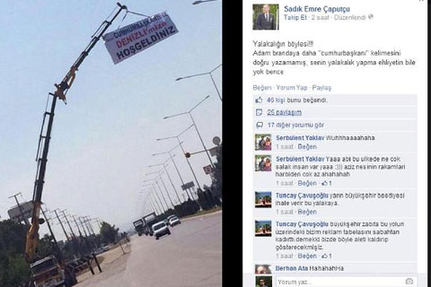 PANKARTTAKİ HARF HATASI SOSYAL MEDYAYA YANSIDI